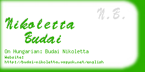 nikoletta budai business card